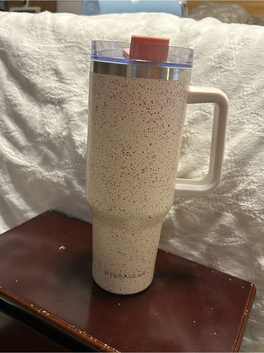 Hydragear Powder 40oz. Atlas Water Bottle  Cream and Pink Speckled